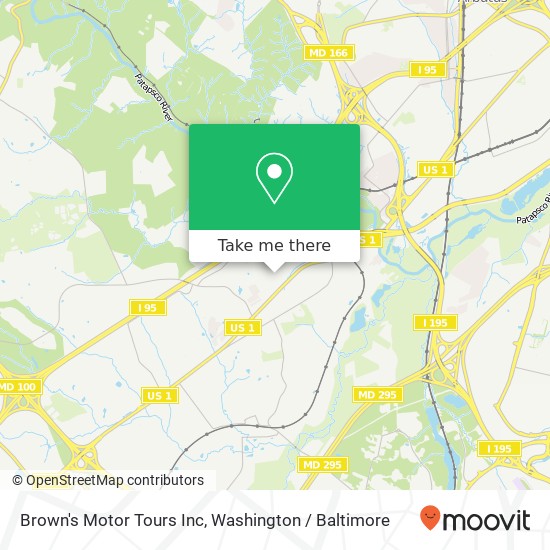 Brown's Motor Tours Inc map