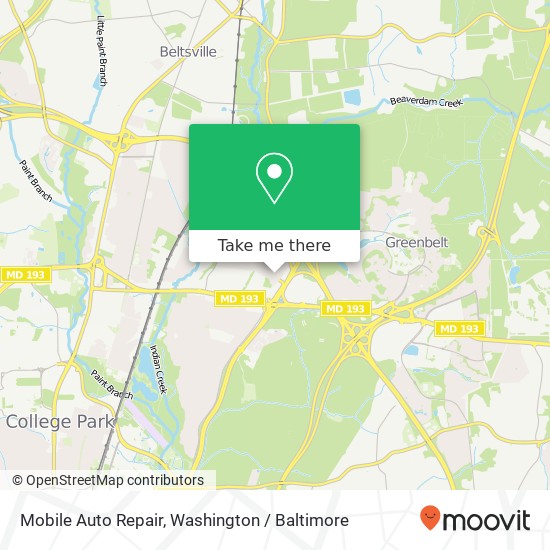 Mobile Auto Repair map