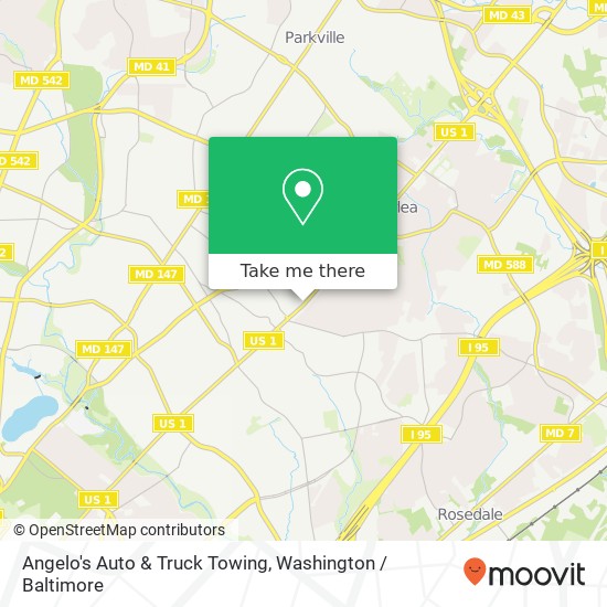 Angelo's Auto & Truck Towing map
