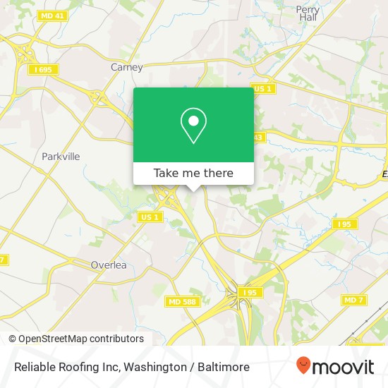 Reliable Roofing Inc map