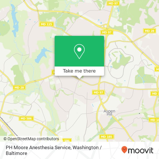 PH Moore Anesthesia Service map