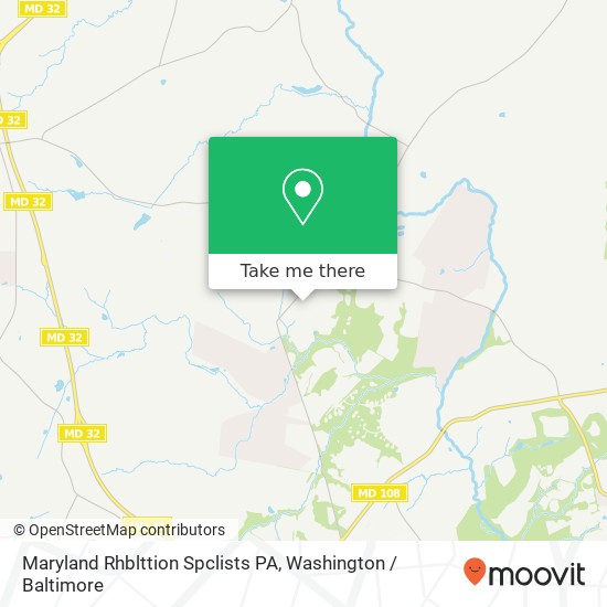 Mapa de Maryland Rhblttion Spclists PA