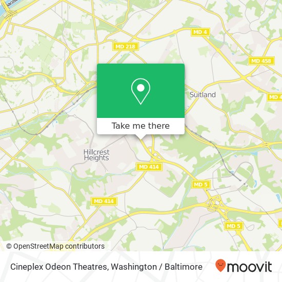 Mapa de Cineplex Odeon Theatres