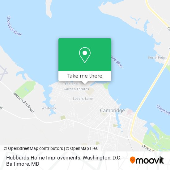 Hubbards Home Improvements map