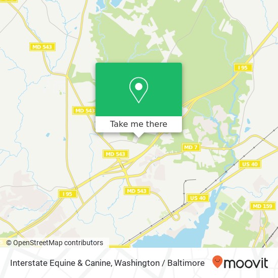 Interstate Equine & Canine map