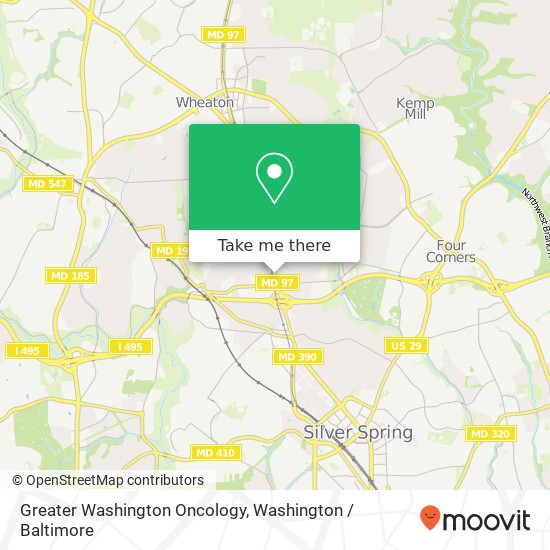Greater Washington Oncology map