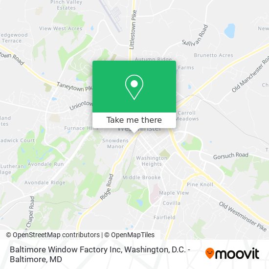 Mapa de Baltimore Window Factory Inc