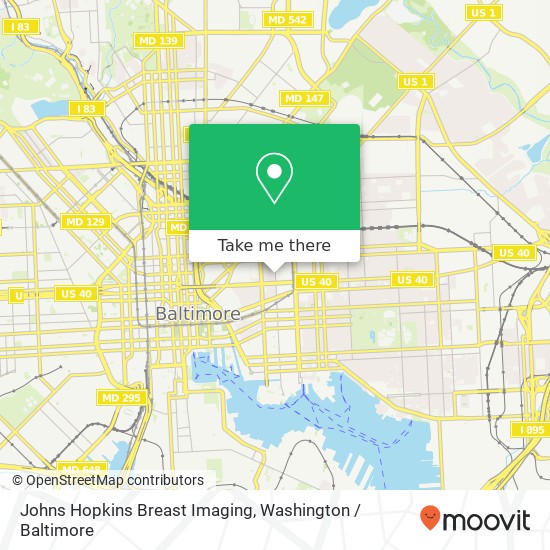 Johns Hopkins Breast Imaging map