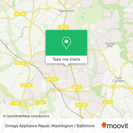Mapa de Omega Appliance Repair