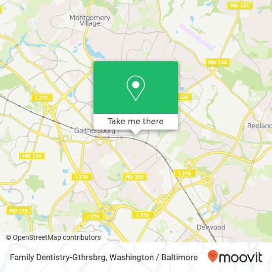 Family Dentistry-Gthrsbrg map