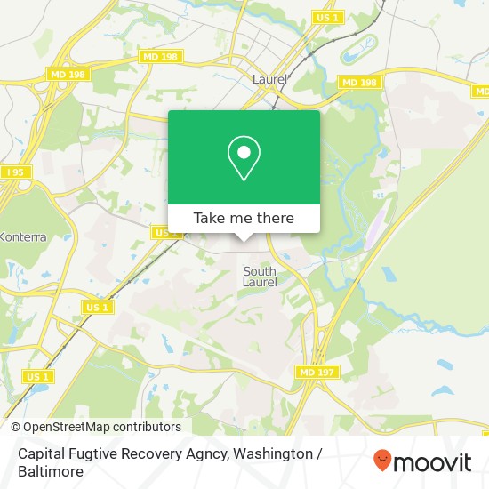 Mapa de Capital Fugtive Recovery Agncy