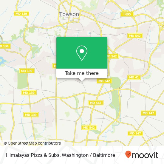 Mapa de Himalayas Pizza & Subs