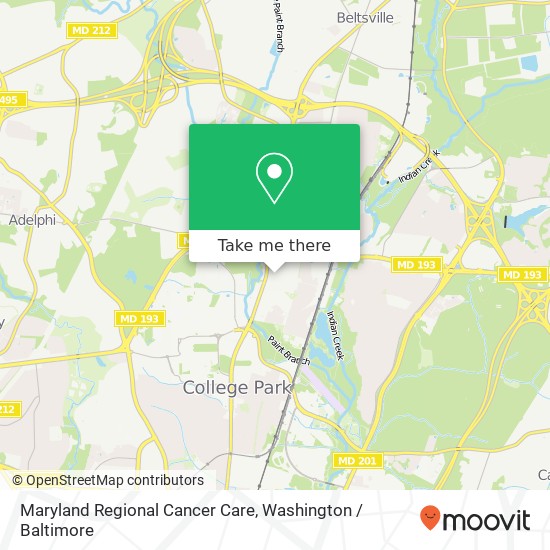 Maryland Regional Cancer Care map