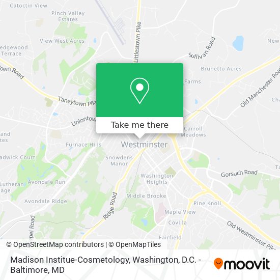 Madison Institue-Cosmetology map