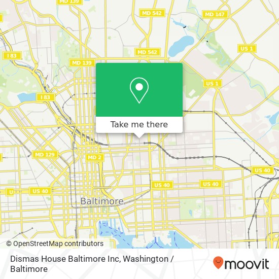 Mapa de Dismas House Baltimore Inc