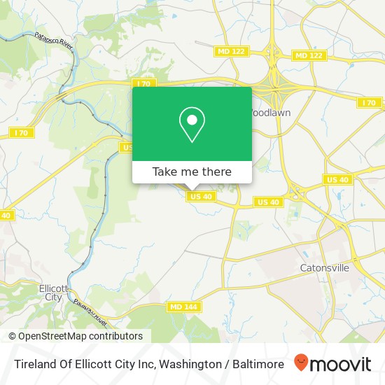 Tireland Of Ellicott City Inc map