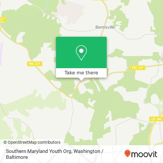 Southern Maryland Youth Org map