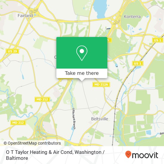 Mapa de O T Taylor Heating & Air Cond