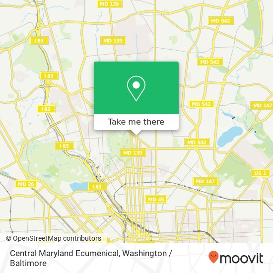 Mapa de Central Maryland Ecumenical