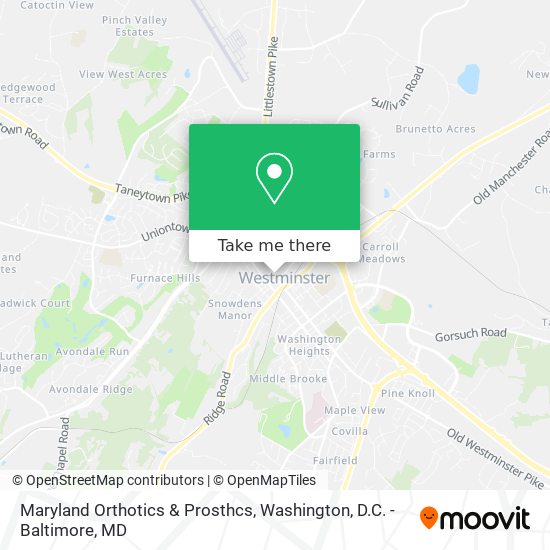 Mapa de Maryland Orthotics & Prosthcs