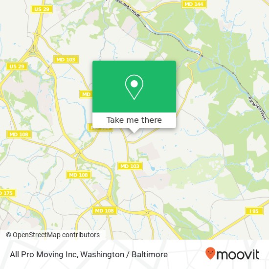 All Pro Moving Inc map