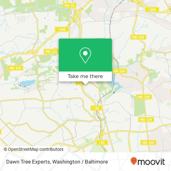 Dawn Tree Experts map