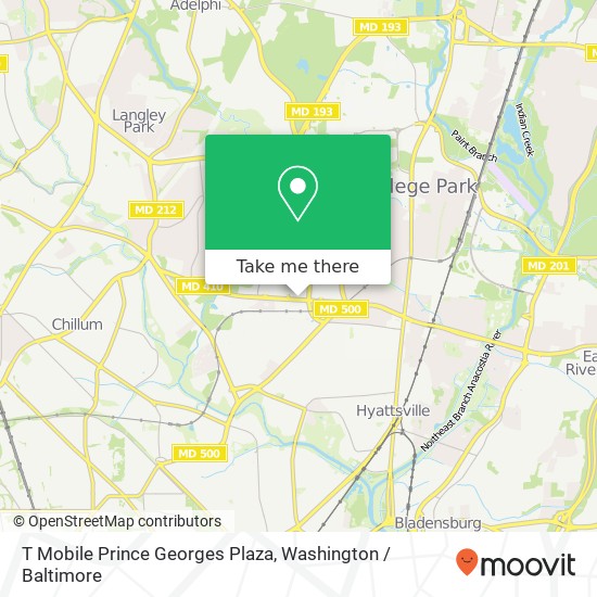 T Mobile Prince Georges Plaza map