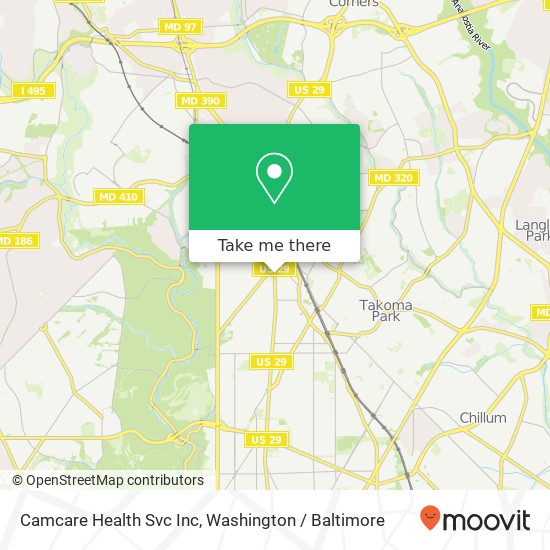 Camcare Health Svc Inc map