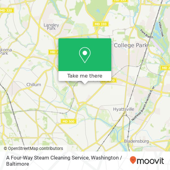 Mapa de A Four-Way Steam Cleaning Service