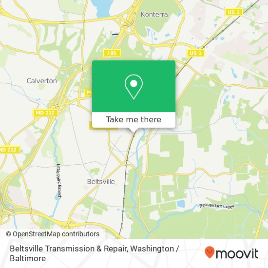 Mapa de Beltsville Transmission & Repair