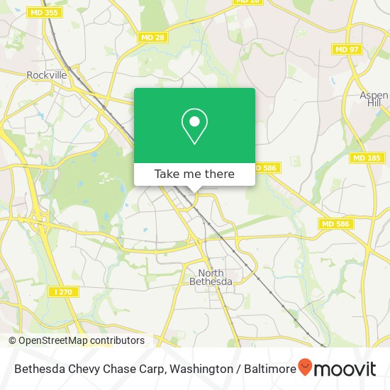 Mapa de Bethesda Chevy Chase Carp