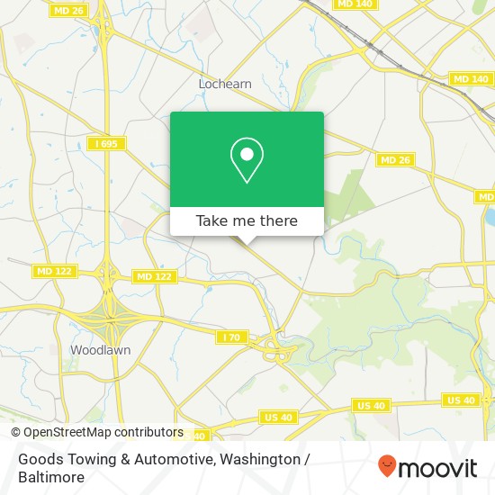 Mapa de Goods Towing & Automotive