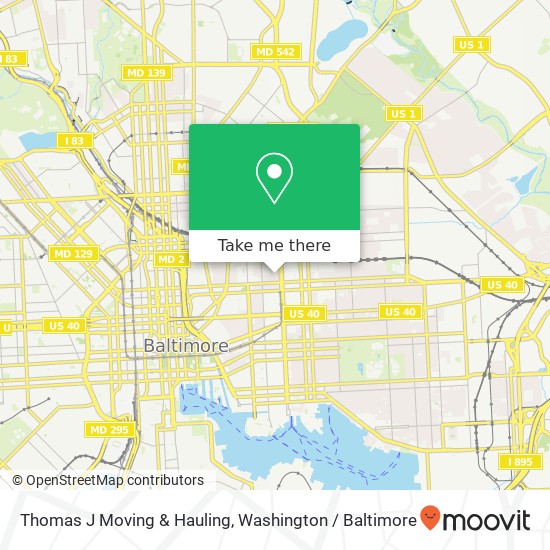 Mapa de Thomas J Moving & Hauling