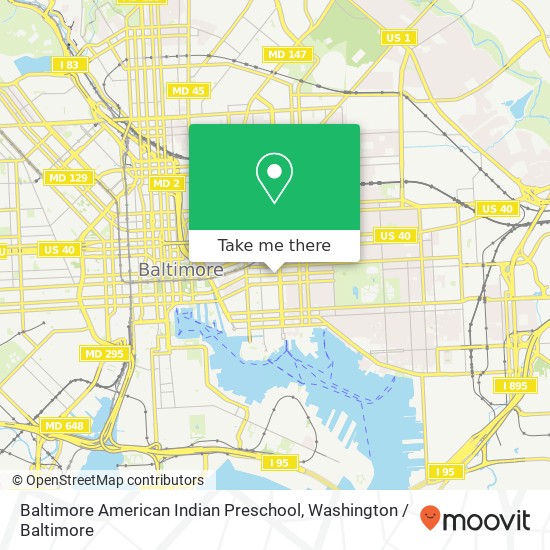 Baltimore American Indian Preschool map