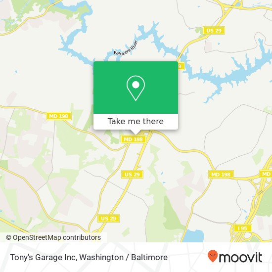 Mapa de Tony's Garage Inc