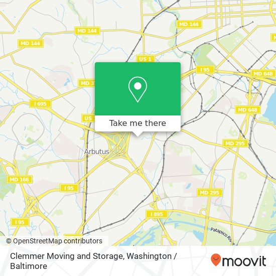 Clemmer Moving and Storage map