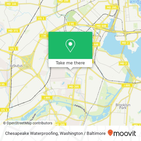 Chesapeake Waterproofing map