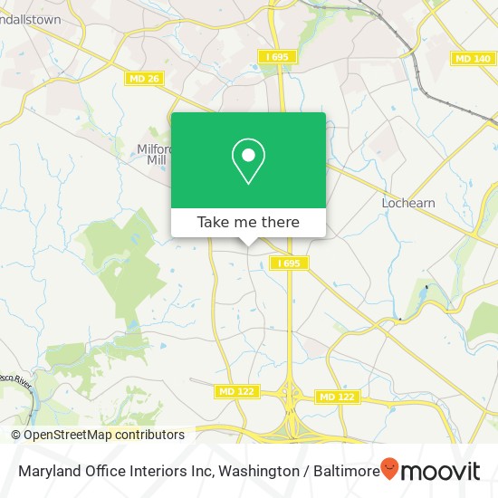 Mapa de Maryland Office Interiors Inc