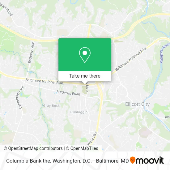 Columbia Bank the map