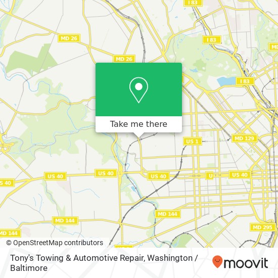 Tony's Towing & Automotive Repair map