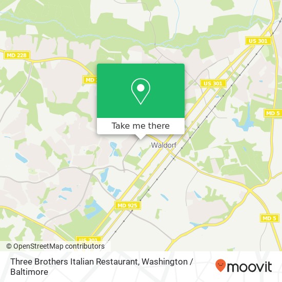 Mapa de Three Brothers Italian Restaurant