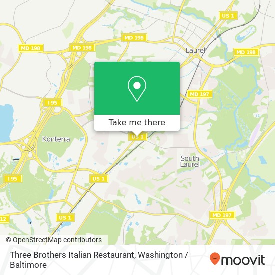 Mapa de Three Brothers Italian Restaurant