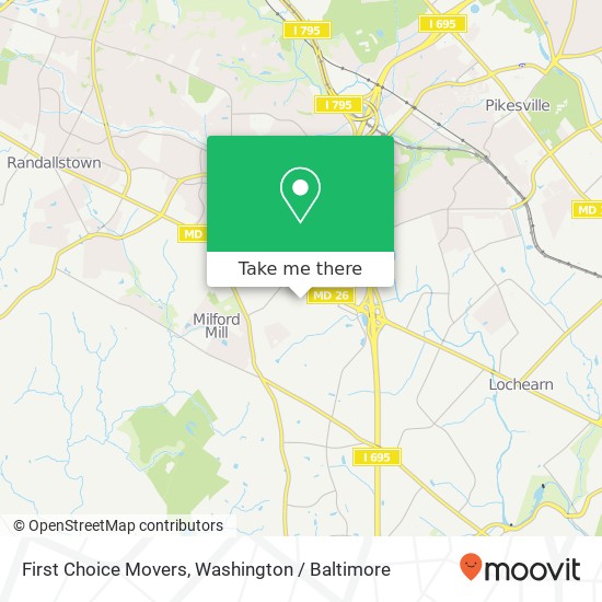 Mapa de First Choice Movers