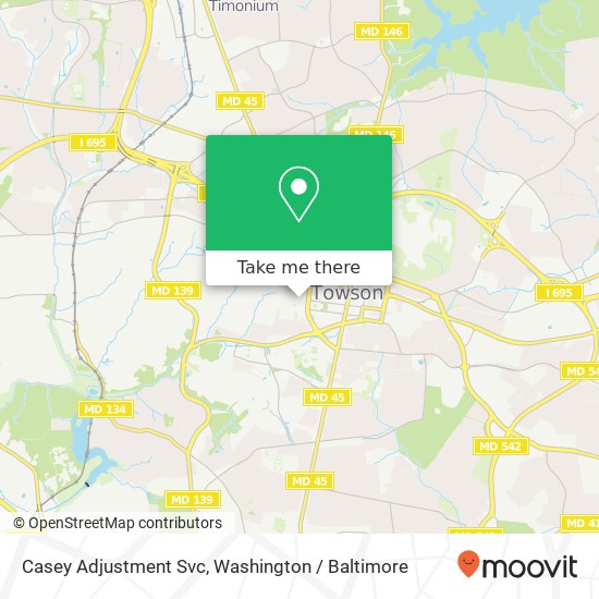 Mapa de Casey Adjustment Svc