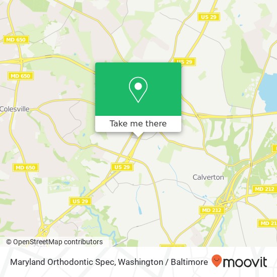 Maryland Orthodontic Spec map