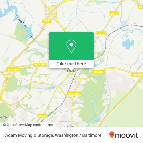 Mapa de Adam Moving & Storage