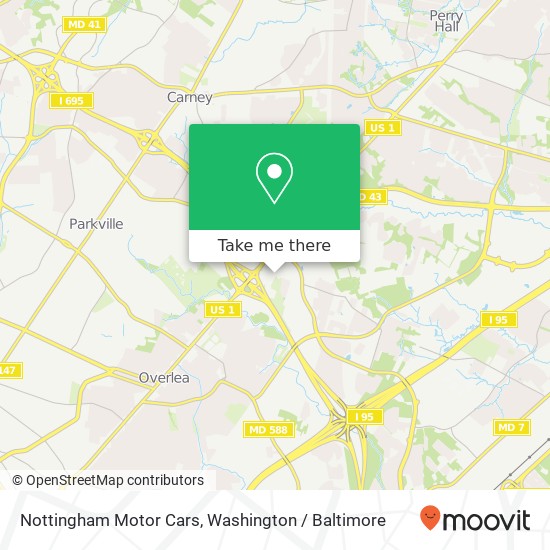 Nottingham Motor Cars map