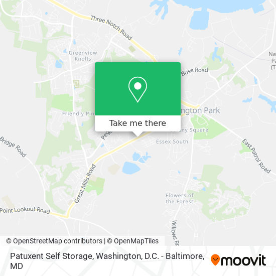 Patuxent Self Storage map