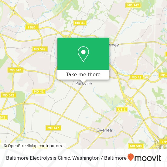 Mapa de Baltimore Electrolysis Clinic