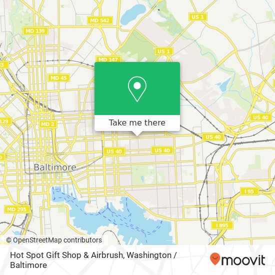 Mapa de Hot Spot Gift Shop & Airbrush